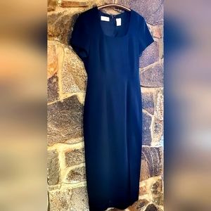 Liz Claiborne Sleek Tea Length Midi Black Dress